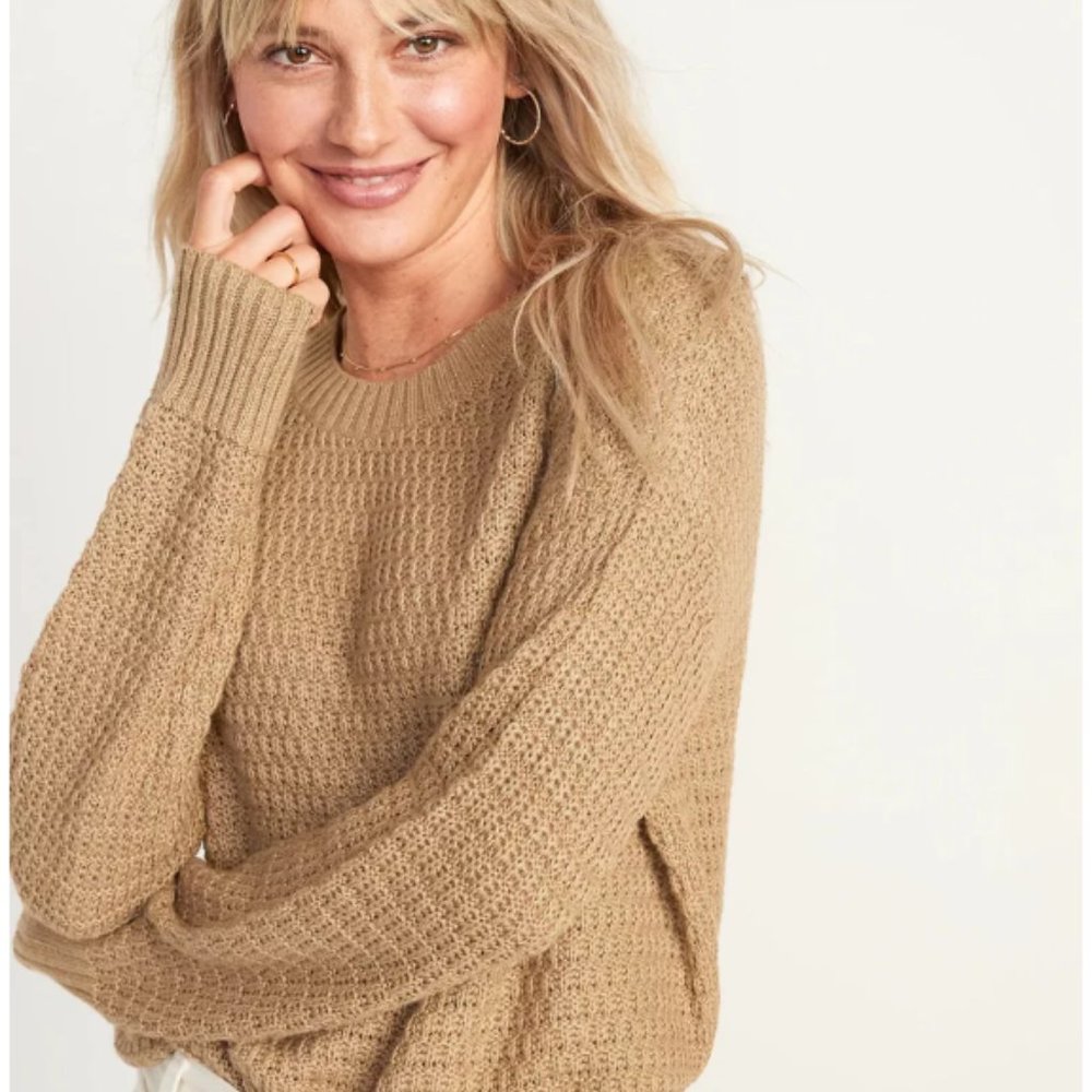 OLD NAVY - Super Cozy Textured Tunic Sweater for Women - Taupe - XS